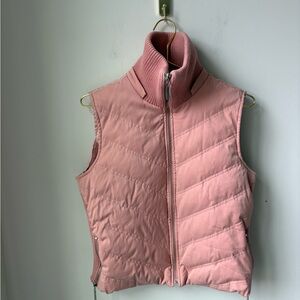 Blanc Noir Down Feather Vest Dusty Peach Zip Front Layering Fall Winter Size L
